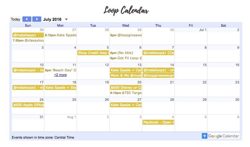 Loop Calendar