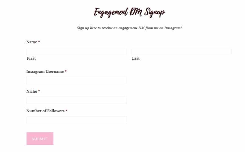 Engagement DM Signup